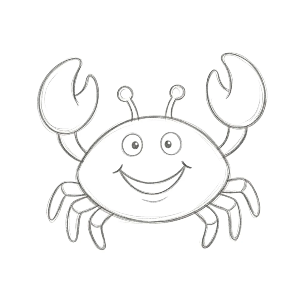 Happy Crab Drawing