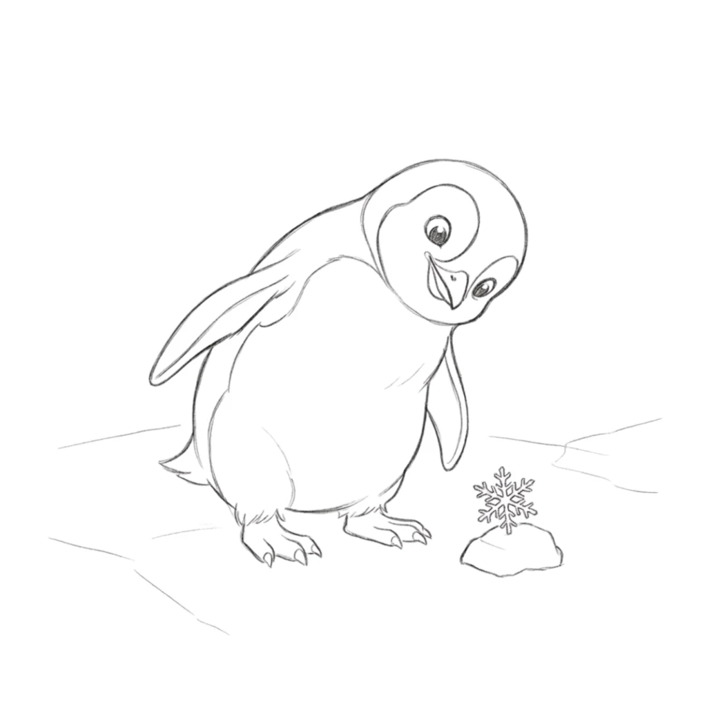 Adorable Penguin Drawing