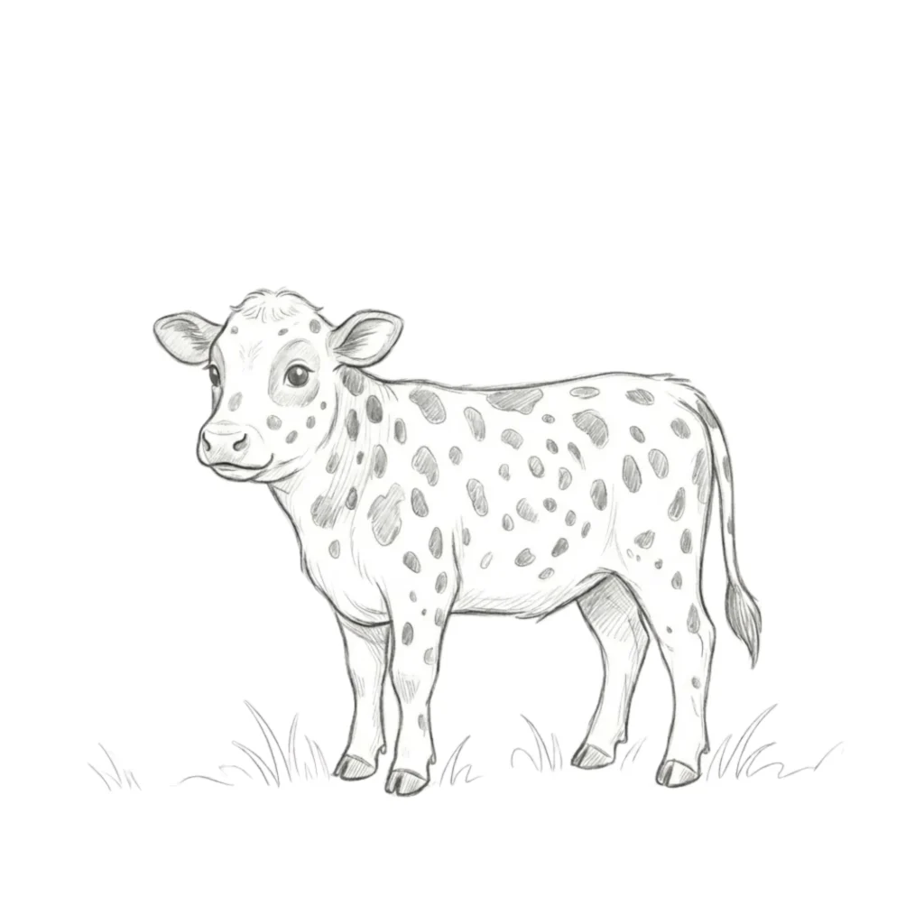 Baby Cow with Small Spots
