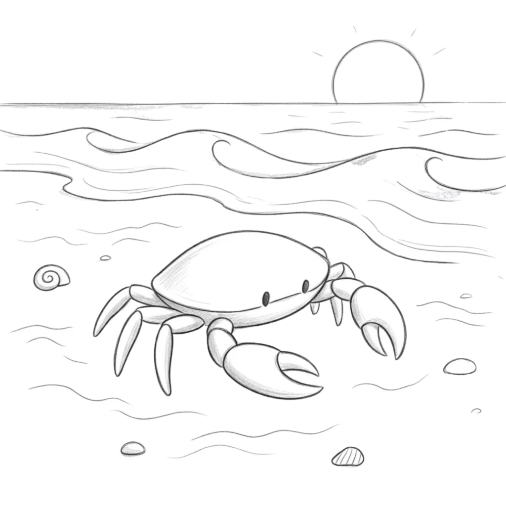 Beach Crab Drawing
