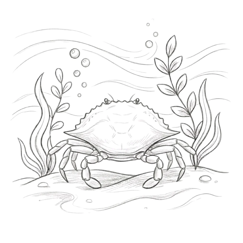 Blue Crab Drawing