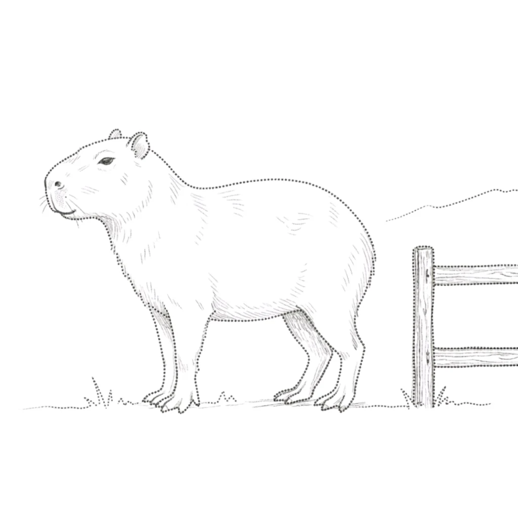 Capybara Outline Drawing
