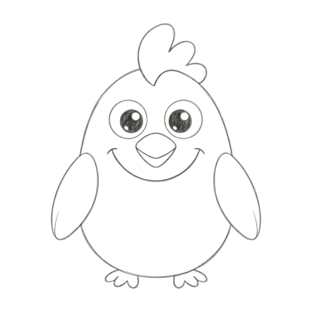 Cartoon Chicken Drawing