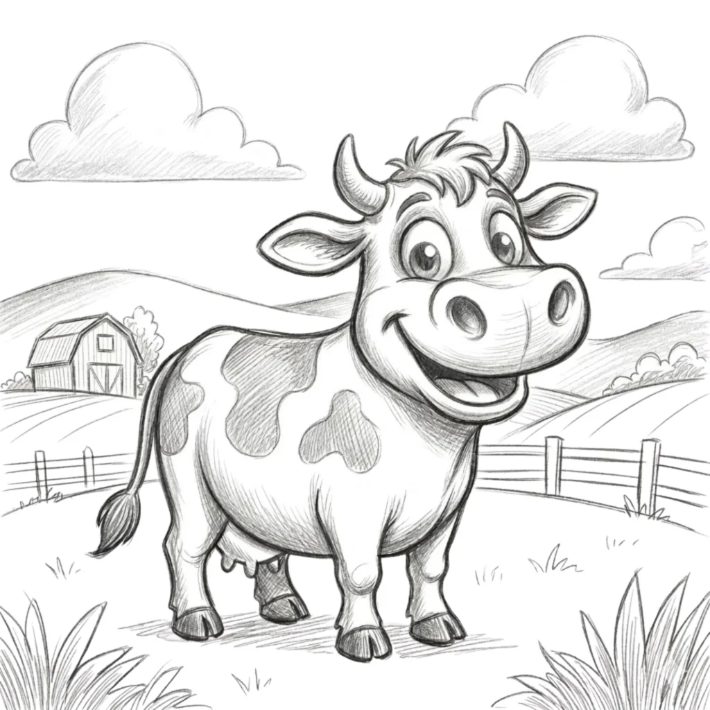 Cartoon Cow Drawing