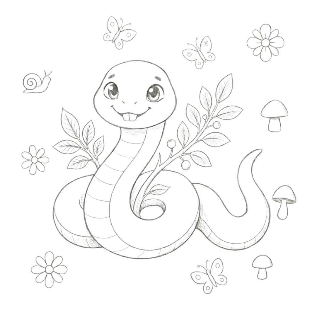 Cartoon Snake Drawing