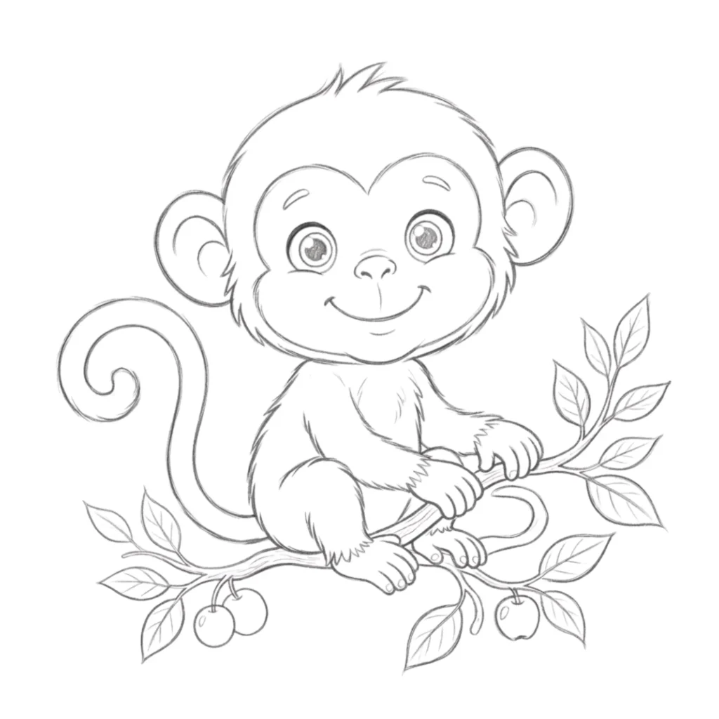 Cute Monkey Drawing