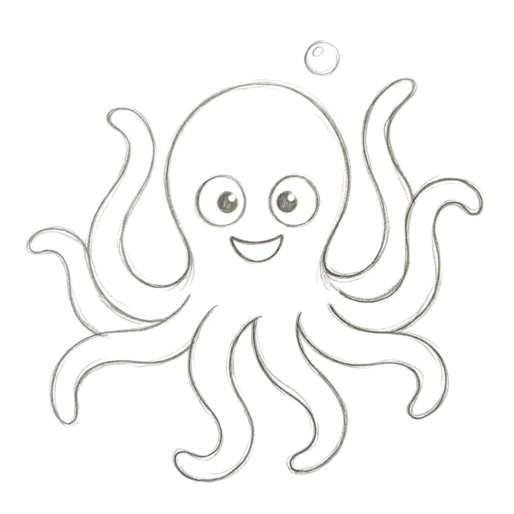 Cute Octopus Drawing