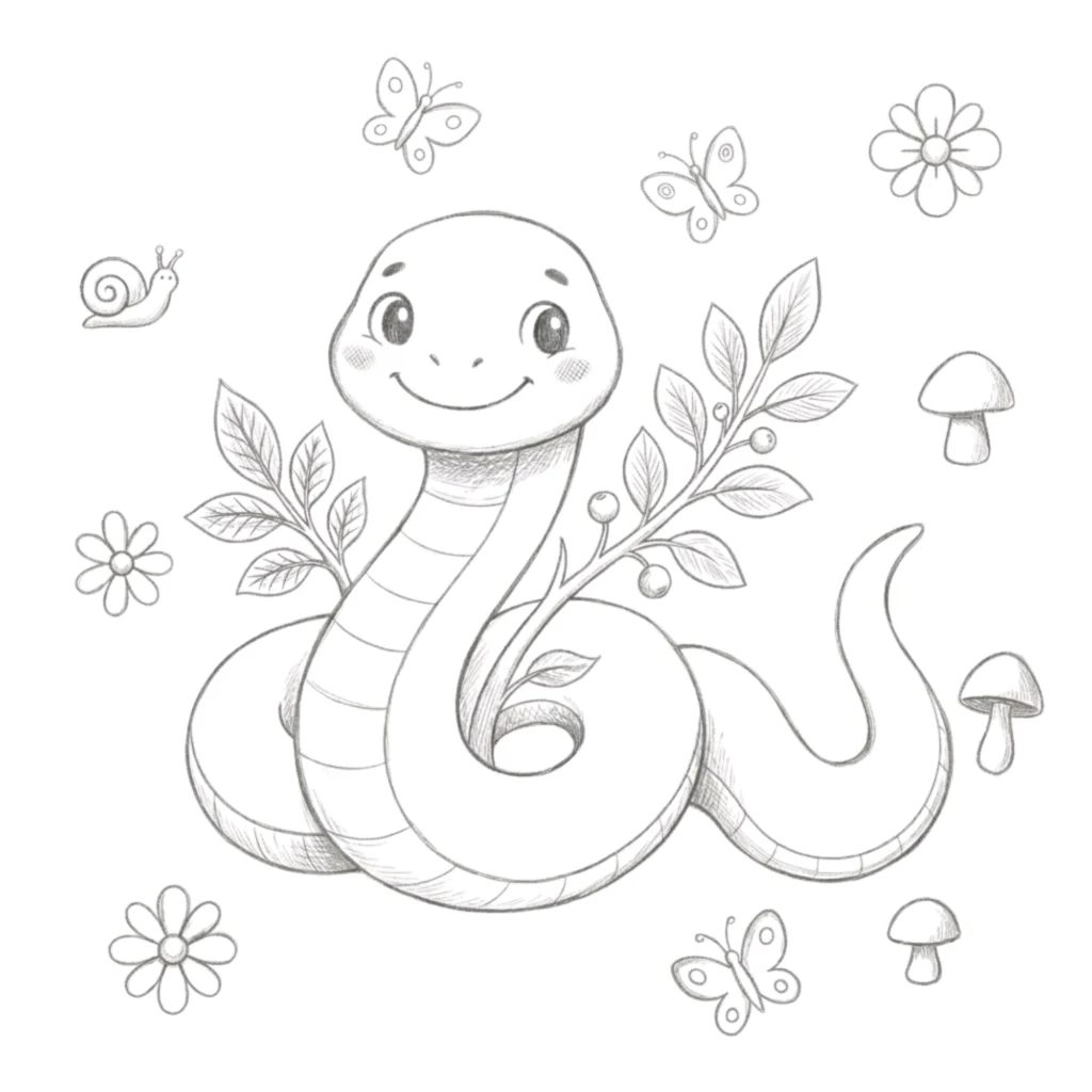 Cute Snake Drawing