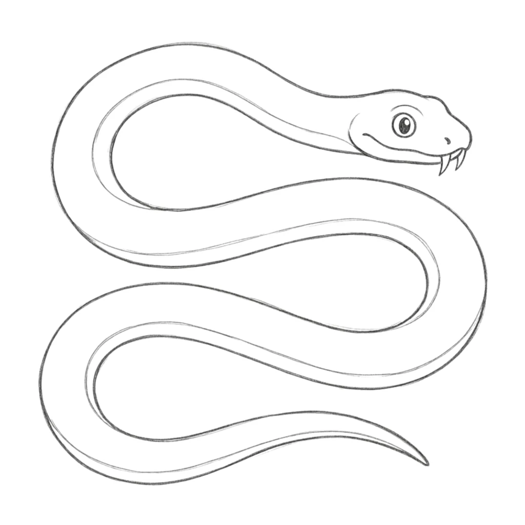 Elapids Snake Drawing