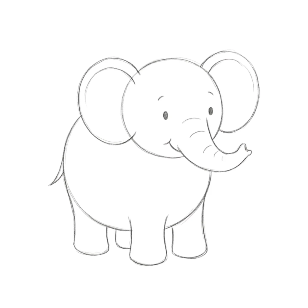 Elephant Drawing Easy
