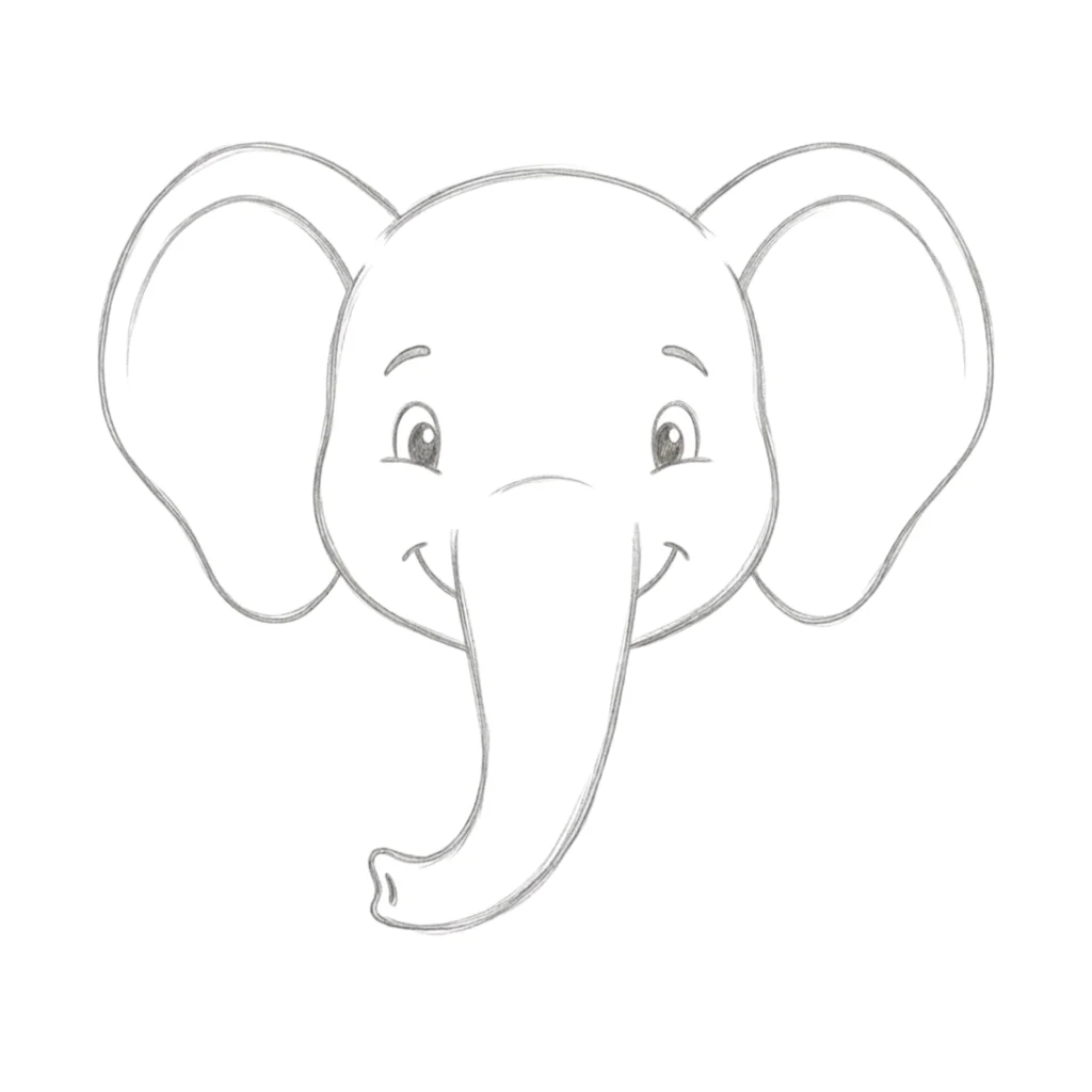 Elephant Face Drawing