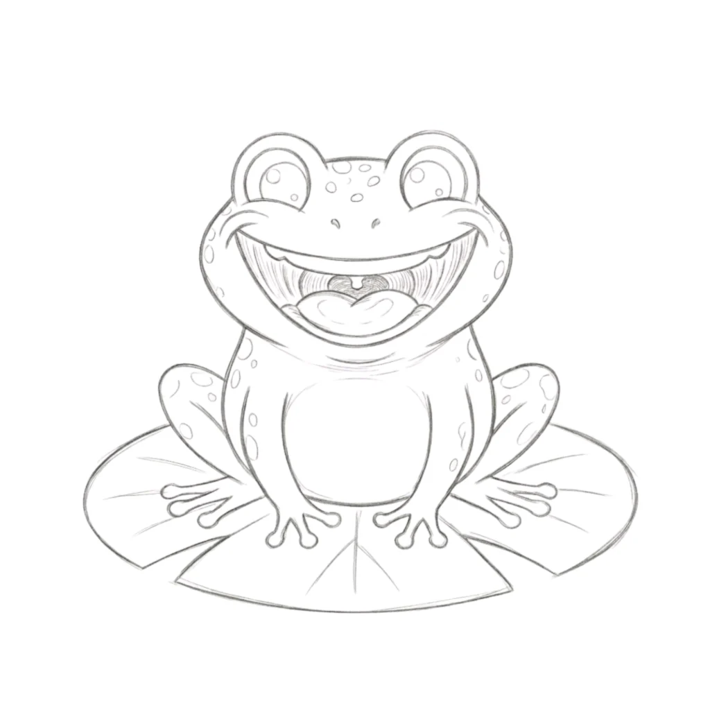 Frog with a Big Smile Drawing