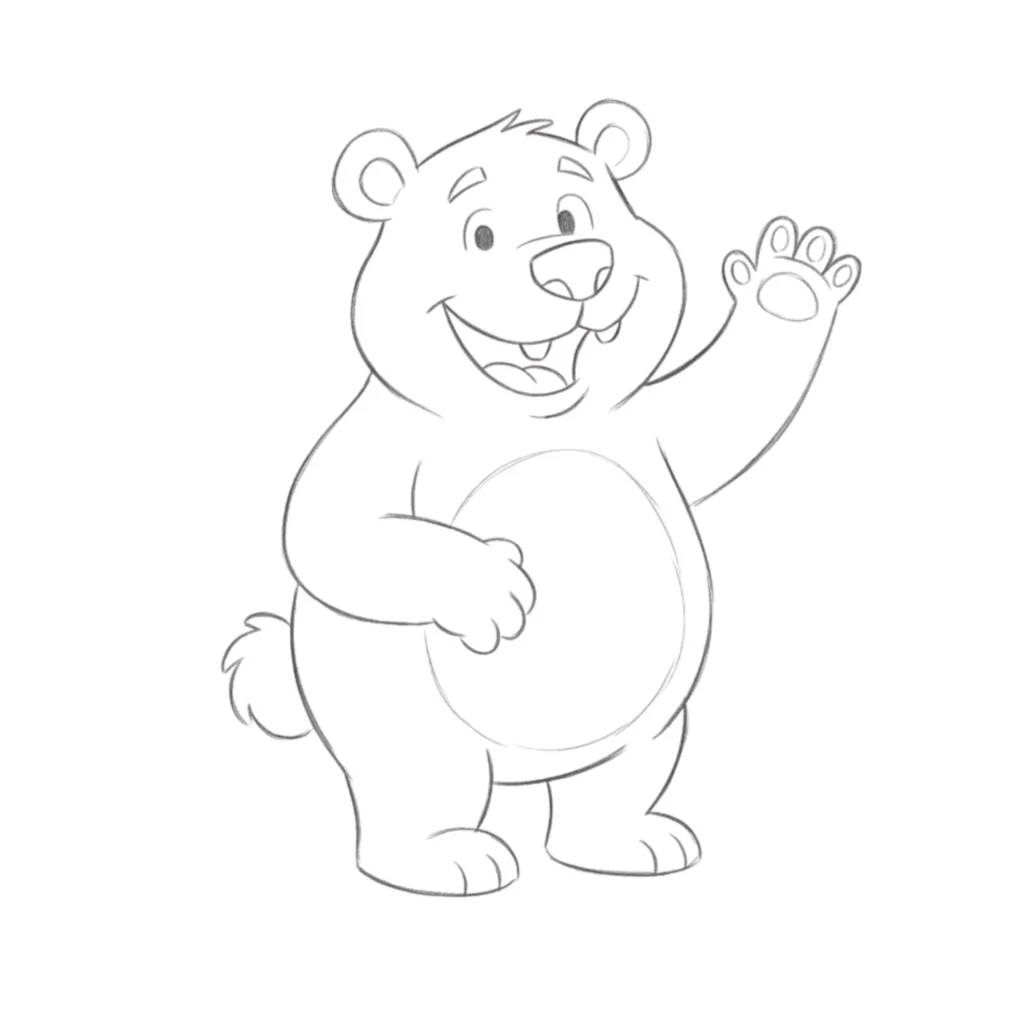 Funny Bear Drawing