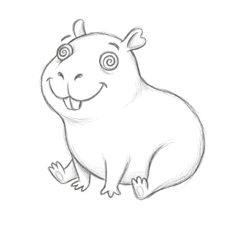 Funny Capybara Drawing