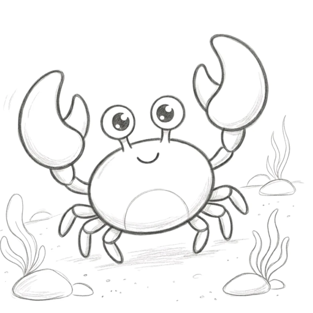 Funny Crab Drawing