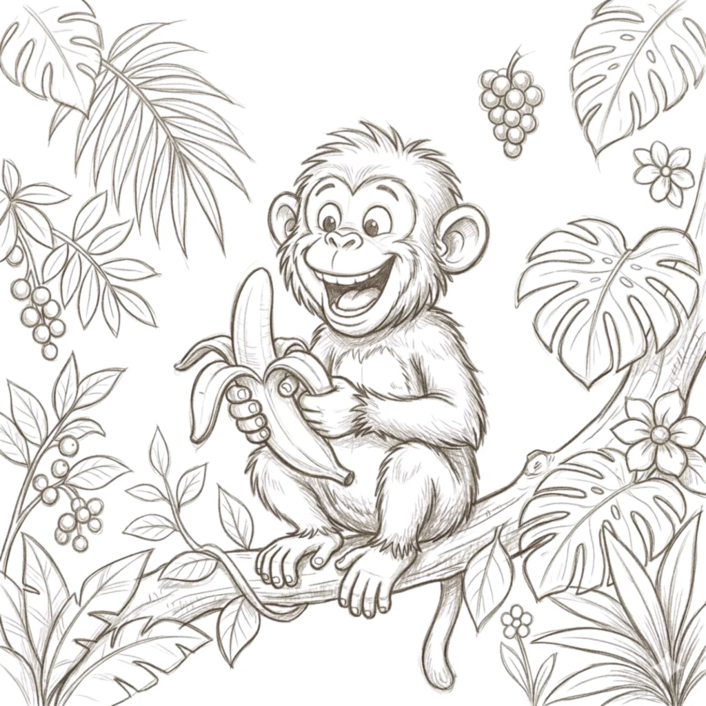 Funny Monkey Holding a Banana