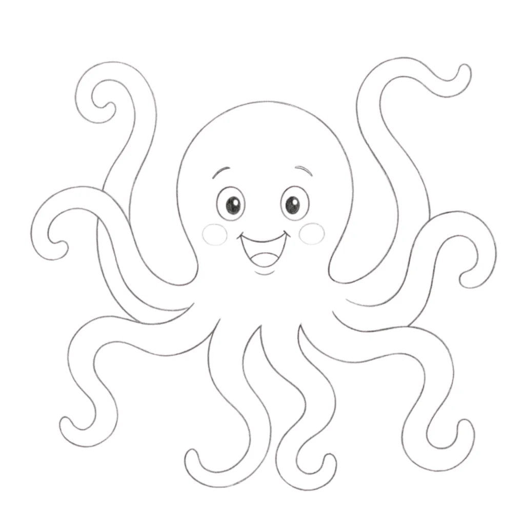 Funny Octopus Drawing
