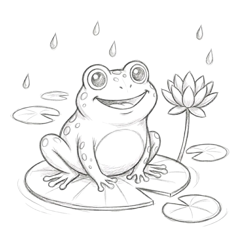 Happy Frog Drawing