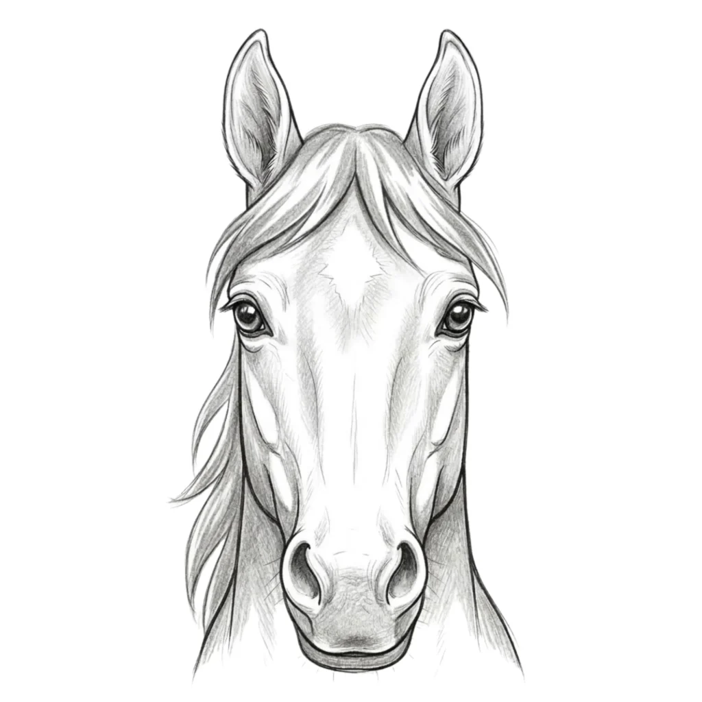 Horse Face Drawing