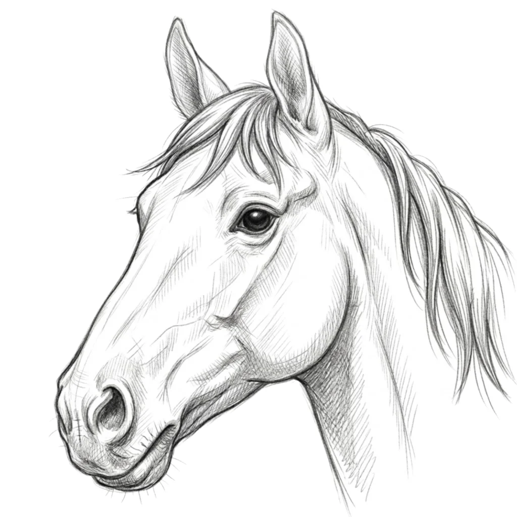 Horse Head Drawing