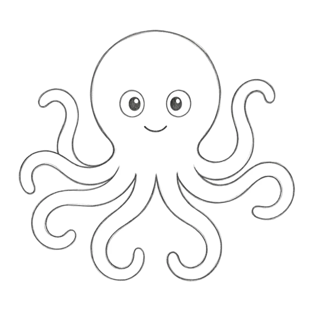 Octopus Drawing Easy