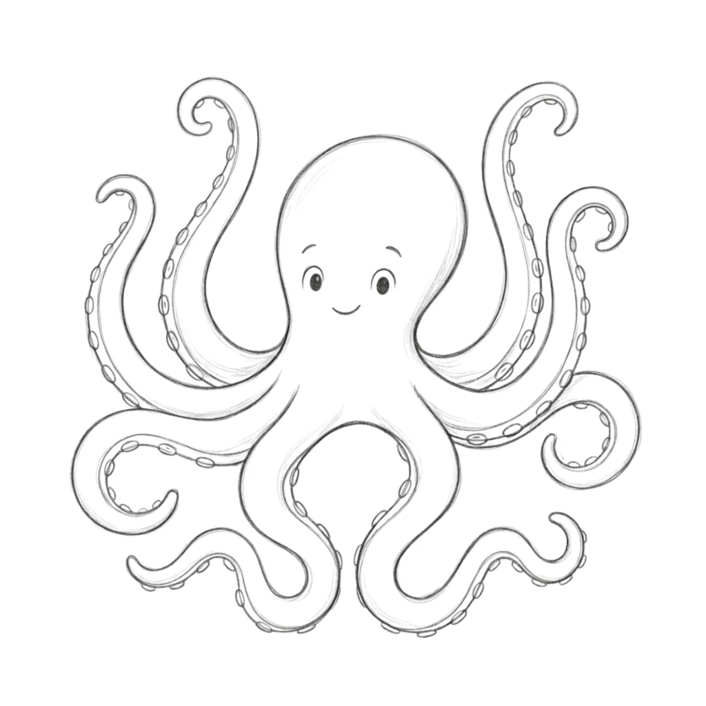 Octopus Outline Drawing