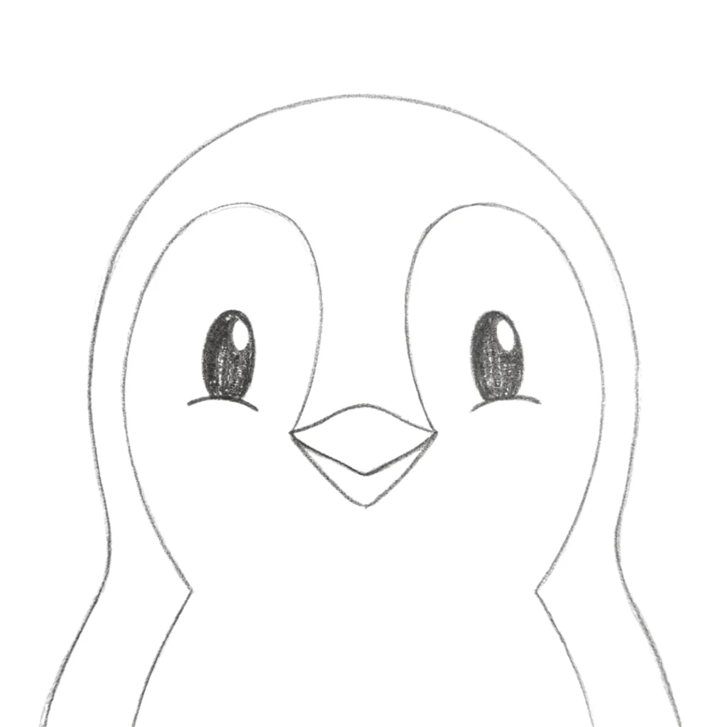 Penguin Face Drawing