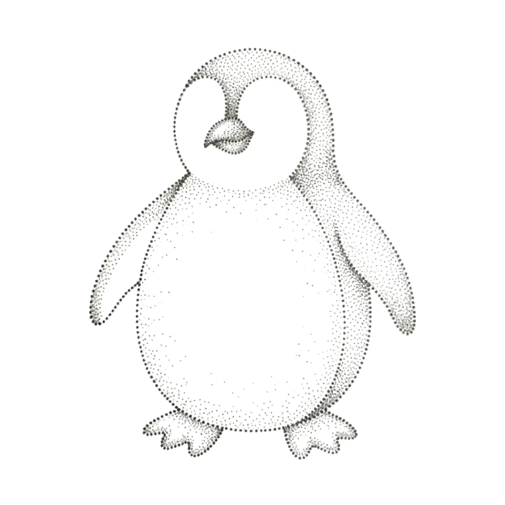 Penguin Outline Drawing