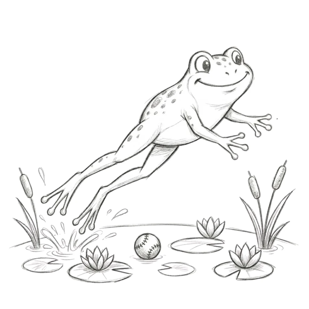 Playful Frog Drawing