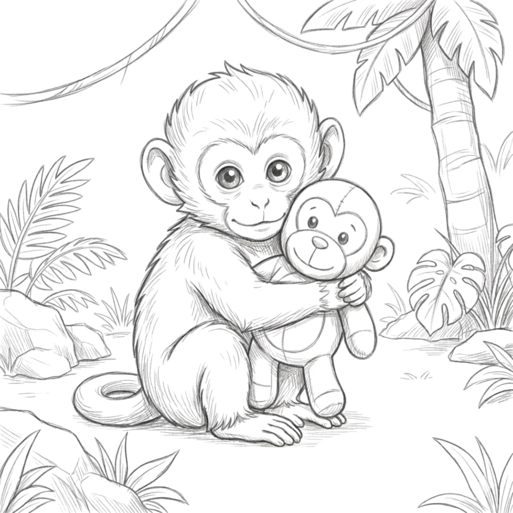 Punch-Kin Monkey Drawing