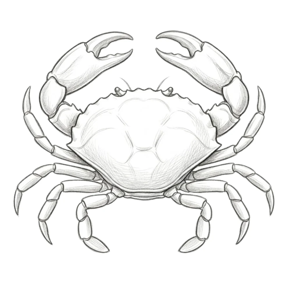 Realistic Crab Drawing