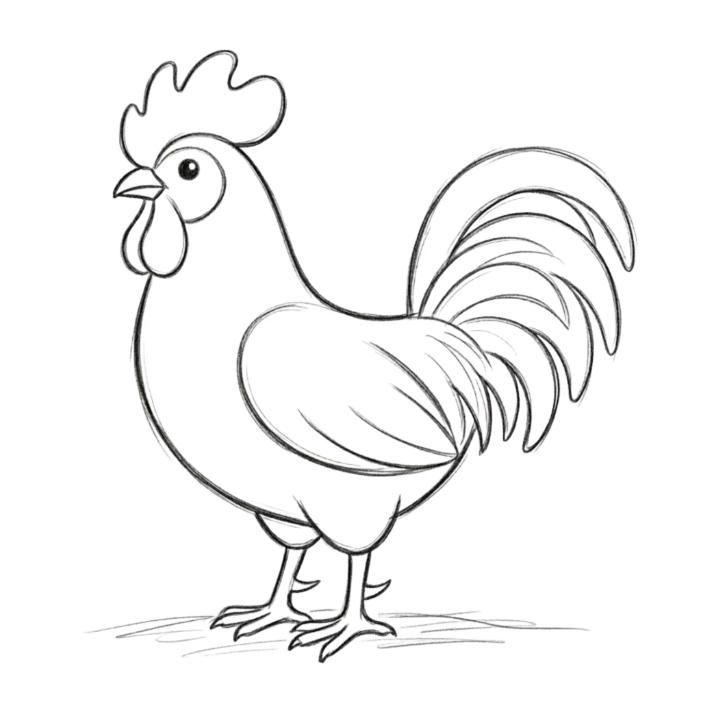 Rooster Chicken Drawing
