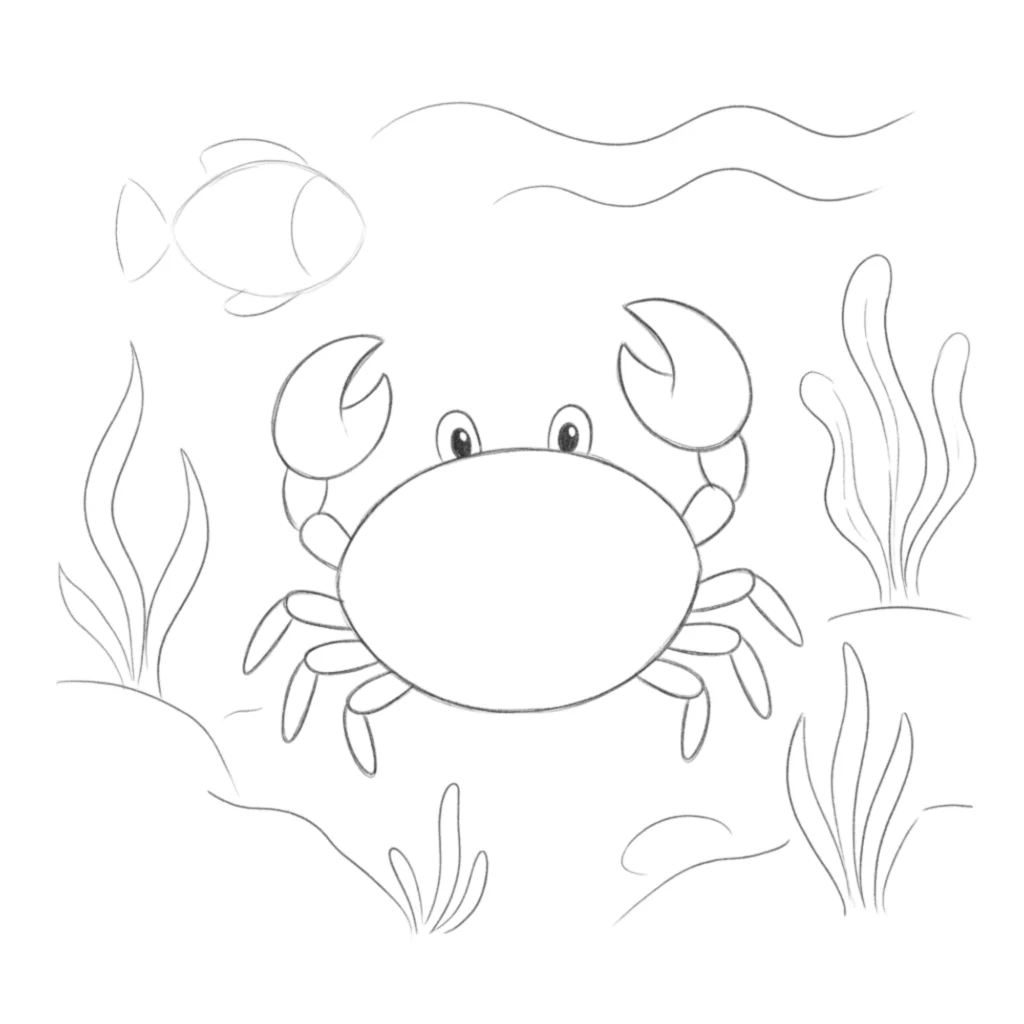 Sea Crab Drawing Ideas