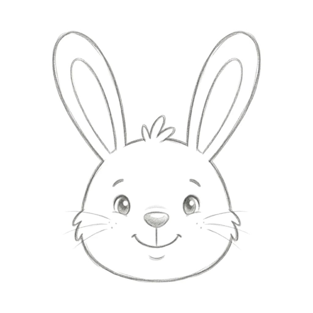 Simple Bunny Head Drawing