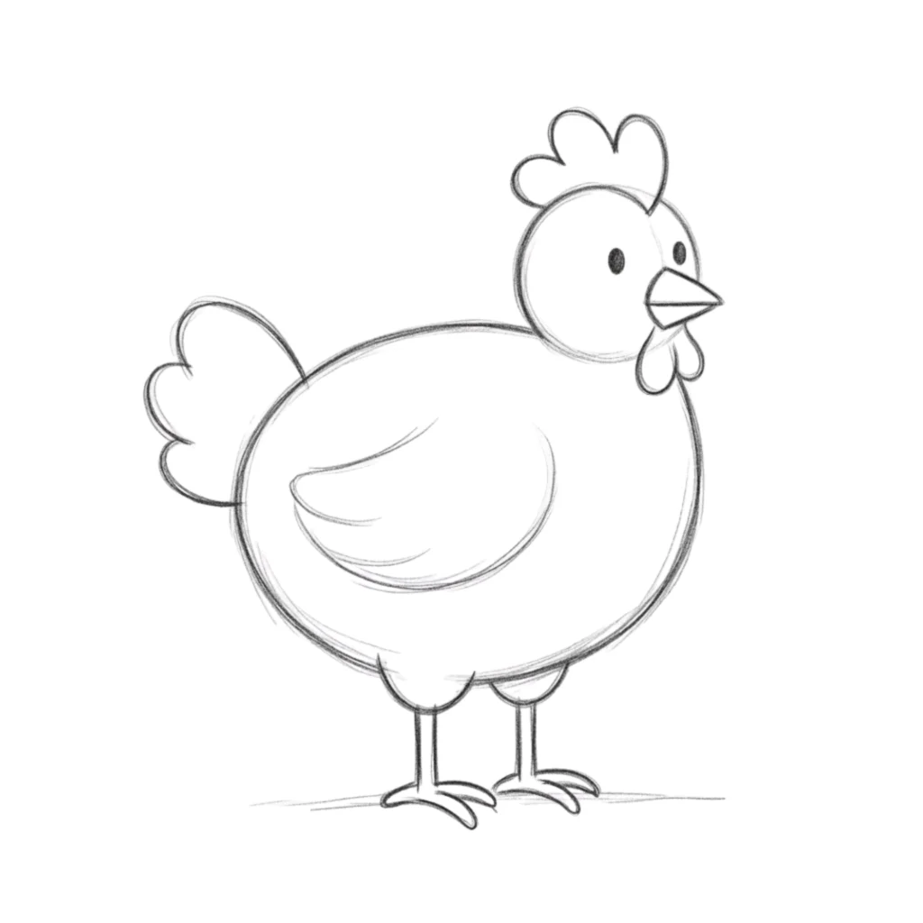 Simple Chicken Drawing