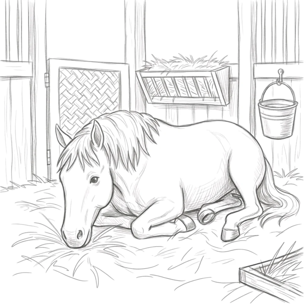 Sleeping Horse in the Stable