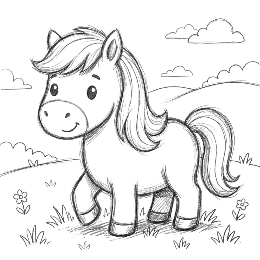 Small Pony Drawing
