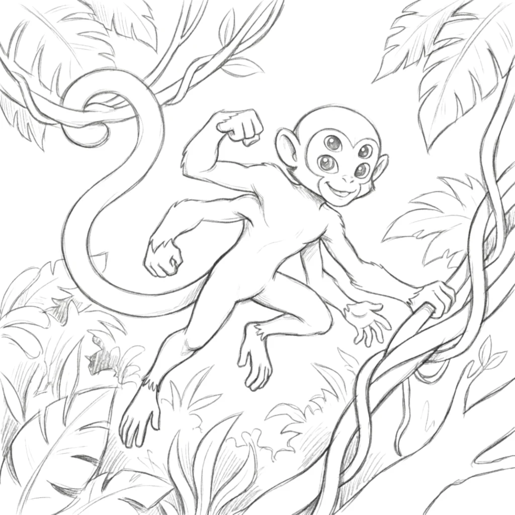 Spider-Monkey Drawing