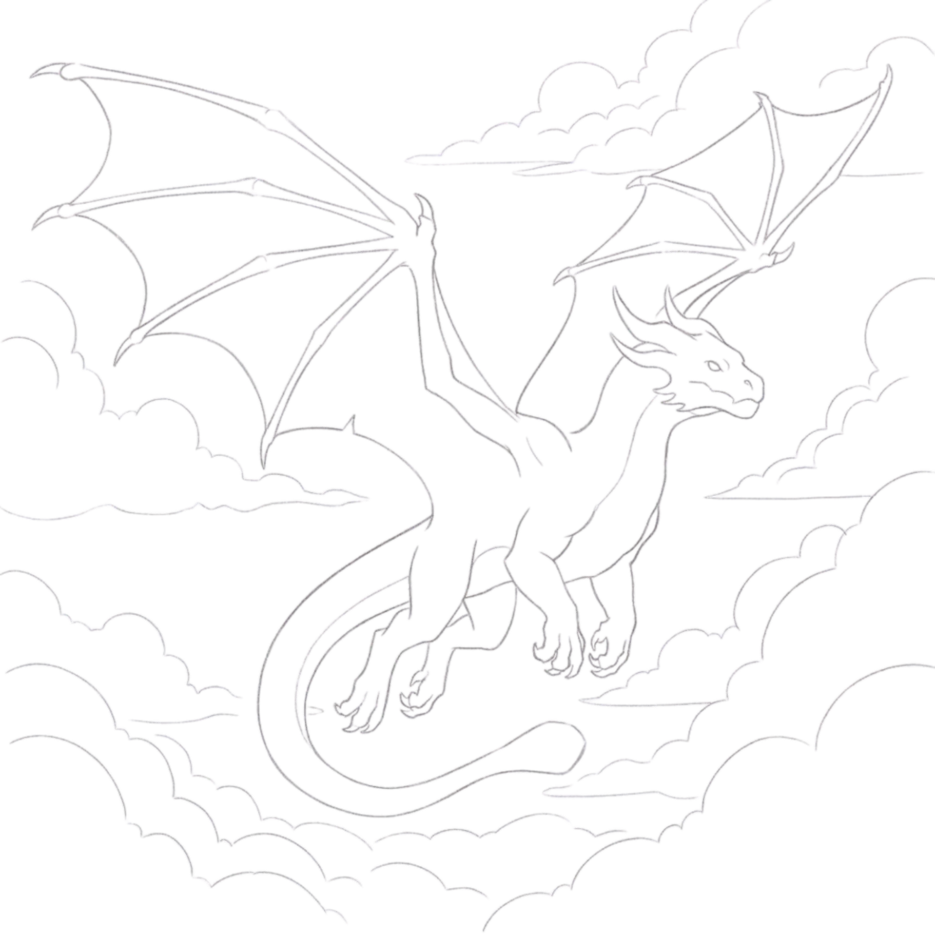 Flying Dragon Drawing